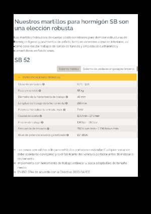 Hidraulikus törők Epiroc SB 52