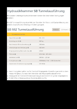 Hidraulikus törők Epiroc SB 552 T