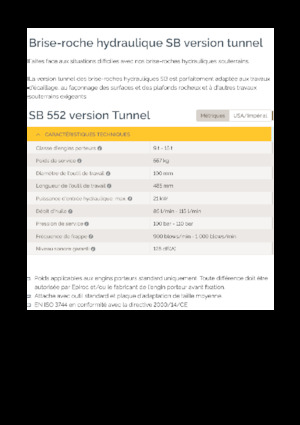 Hidraulikus törők Epiroc SB 552 T