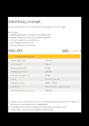 Hidraulikus törők Epiroc SBU 220