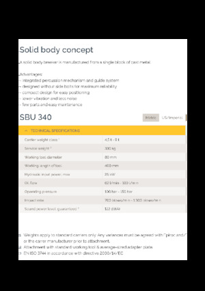 Hidraulikus törők Epiroc SBU 340