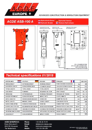 Hidraulikus törők ACDE ASB100A