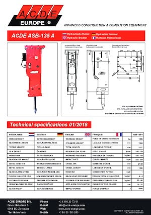 Hidraulikus törők ACDE ASB135A