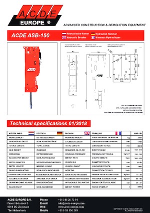 Hidraulikus törők ACDE ASB150