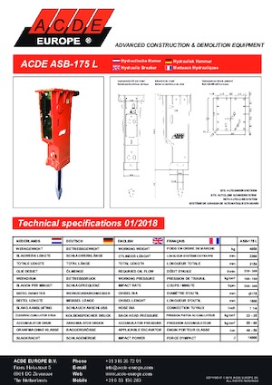 Hidraulikus törők ACDE ASB175L