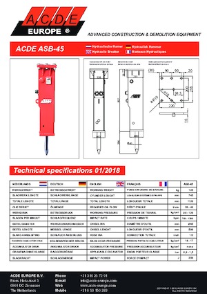 Hidraulikus törők ACDE ASB45