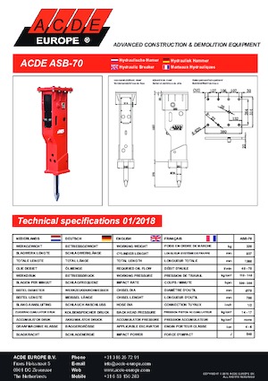 Hidraulikus törők ACDE ASB70