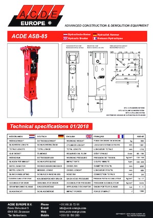 Hidraulikus törők ACDE ASB85