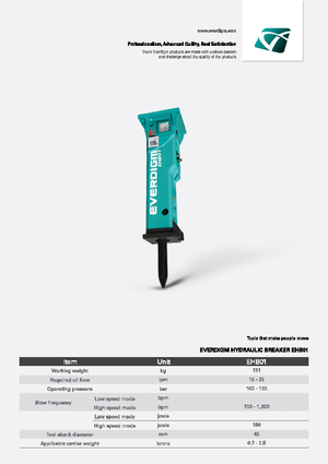 Hidraulikus törők Everdigm EHB01