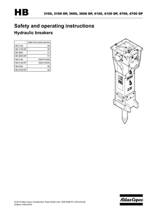 Hidraulikus törők Atlas Copco HB 3100