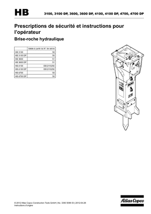 Hidraulikus törők Atlas Copco HB 3100