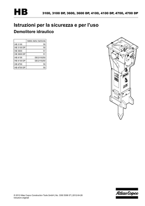 Hidraulikus törők Atlas Copco HB 3100