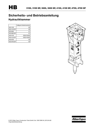 Hidraulikus törők Atlas Copco HB 3100