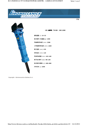 Hidraulikus törők Idromeccanica IMI 1200