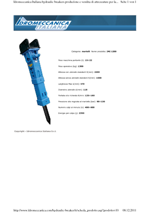Hidraulikus törők Idromeccanica IMI 1200