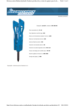 Hidraulikus törők Idromeccanica IMI 400