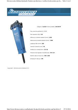 Hidraulikus törők Idromeccanica IMI 88