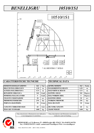 Hidraulikus rakodódaruk Benelligru 10510/1S1