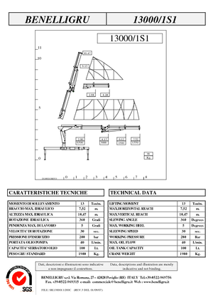 Hidraulikus rakodódaruk Benelligru 13000/1 S 1