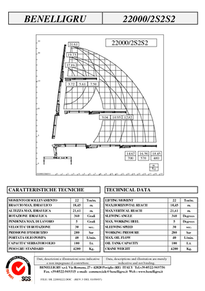 Hidraulikus rakodódaruk Benelligru 22000/2 S 2 S2