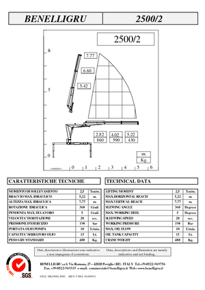 Hidraulikus rakodódaruk Benelligru 2500/2