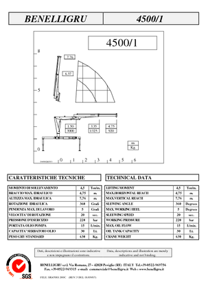 Hidraulikus rakodódaruk Benelligru 4500/1