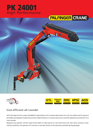 Hidraulikus rakodódaruk Palfinger PK 24001-K B