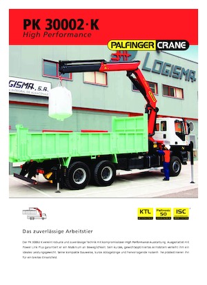 Hidraulikus rakodódaruk Palfinger PK 30002-K A