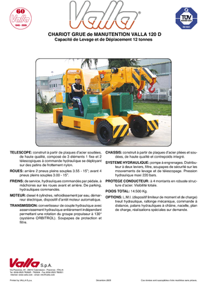 Ipari mobildaruk Valla 120 D 