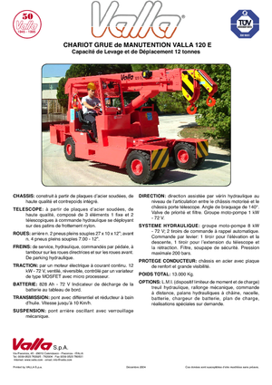 Ipari mobildaruk Valla 120 E 