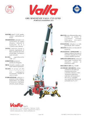 Ipari mobildaruk Valla 1725-22 SD