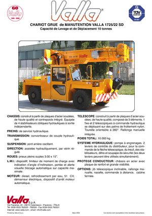 Ipari mobildaruk Valla 1725-22 SD