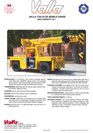 Ipari mobildaruk Valla 1725-22 SE