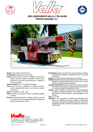 Ipari mobildaruk Valla 1725-36 SD