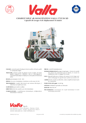 Ipari mobildaruk Valla 1725-36 SD
