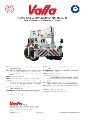 Ipari mobildaruk Valla 1725-36 SE