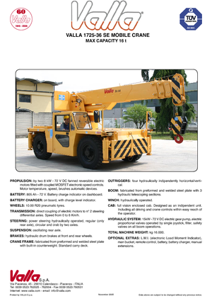 Ipari mobildaruk Valla 1725-36 SE