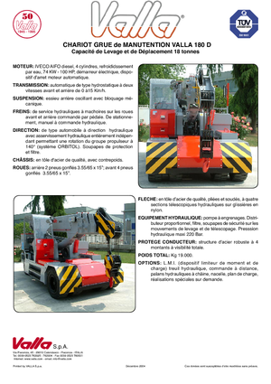 Ipari mobildaruk Valla 180 D 