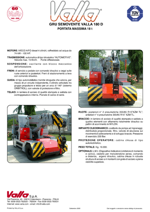 Ipari mobildaruk Valla 180 D 