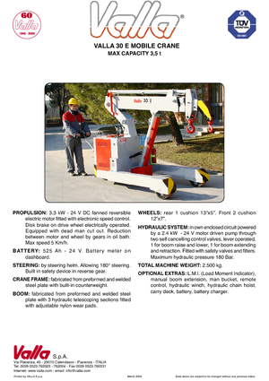 Ipari mobildaruk Valla 30 E