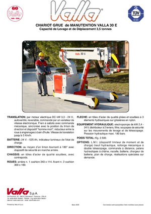 Ipari mobildaruk Valla 30 E