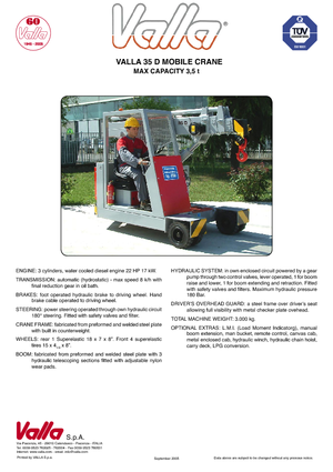 Ipari mobildaruk Valla 35 D