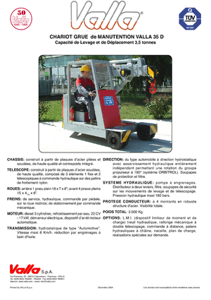 Ipari mobildaruk Valla 35 D