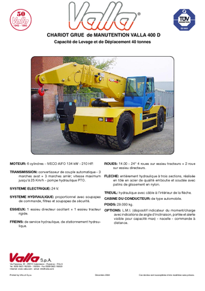 Ipari mobildaruk Valla 400 D