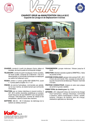 Ipari mobildaruk Valla 50 E