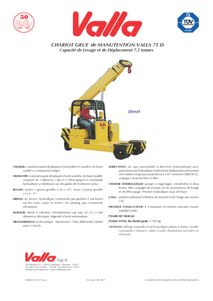 Ipari mobildaruk Valla 75 D 