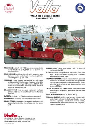 Ipari mobildaruk Valla 900 E