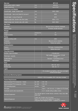 Kockabálázók Massey Ferguson MF 2140 SP
