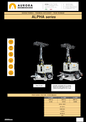 Világítóárbocok Aurora Alpha 4x320W
