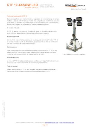 Világítóárbocok Generac Mobile CTF-10